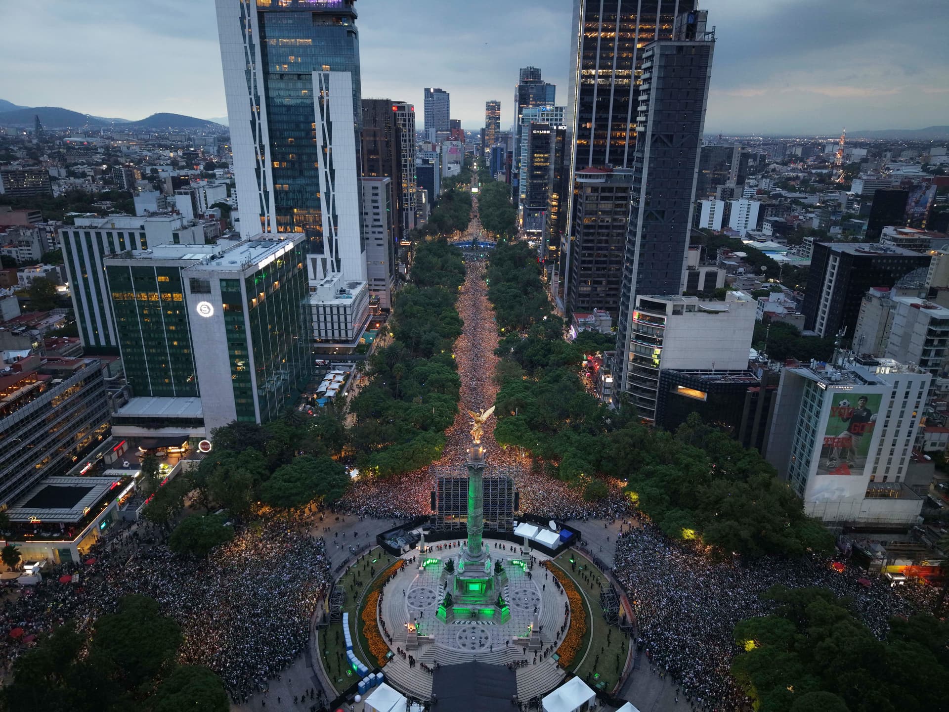Festejos por el Mundial 2026 en el Ángel de la Independencia