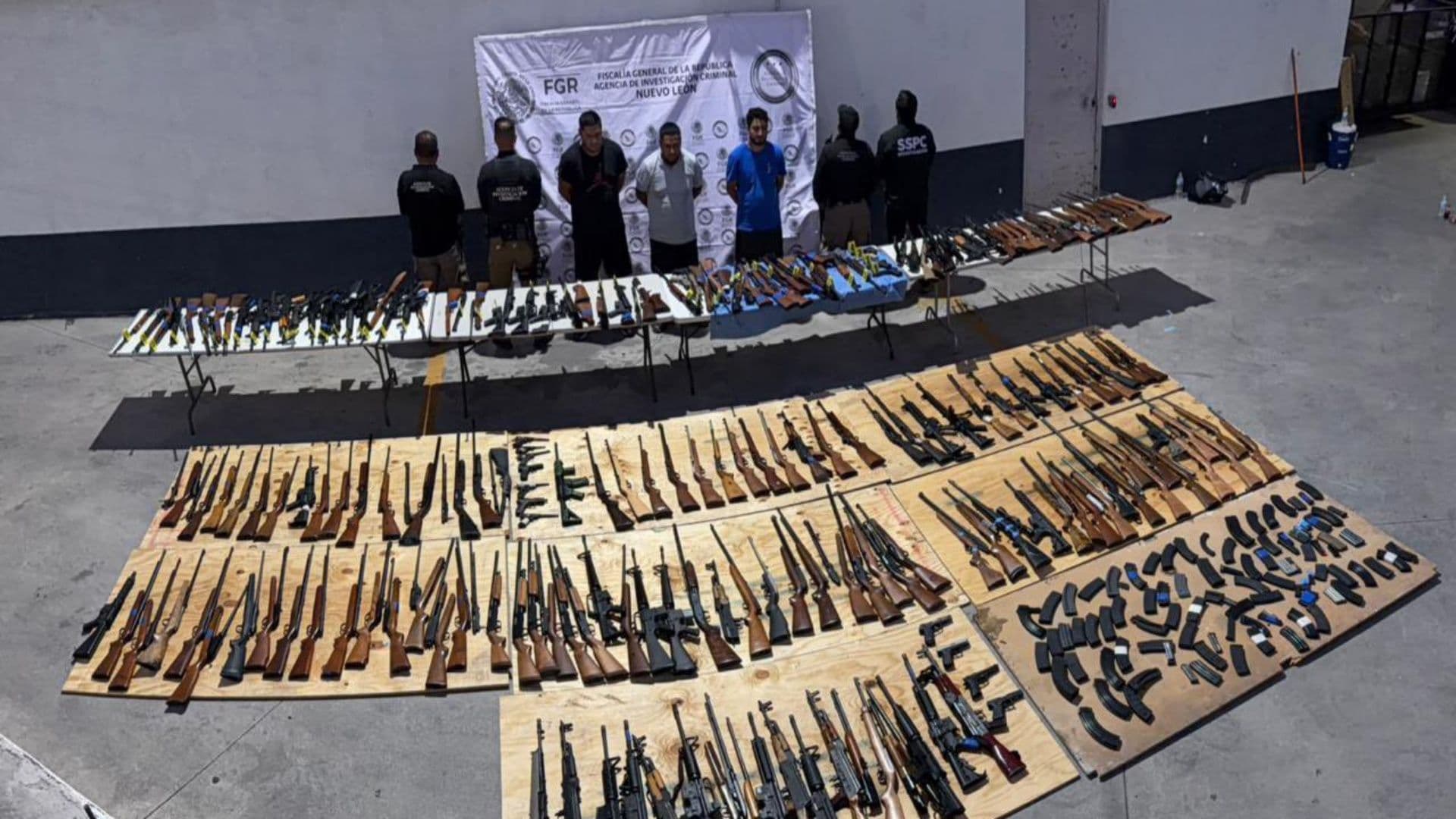 Arsenal decomisado en Nuevo León