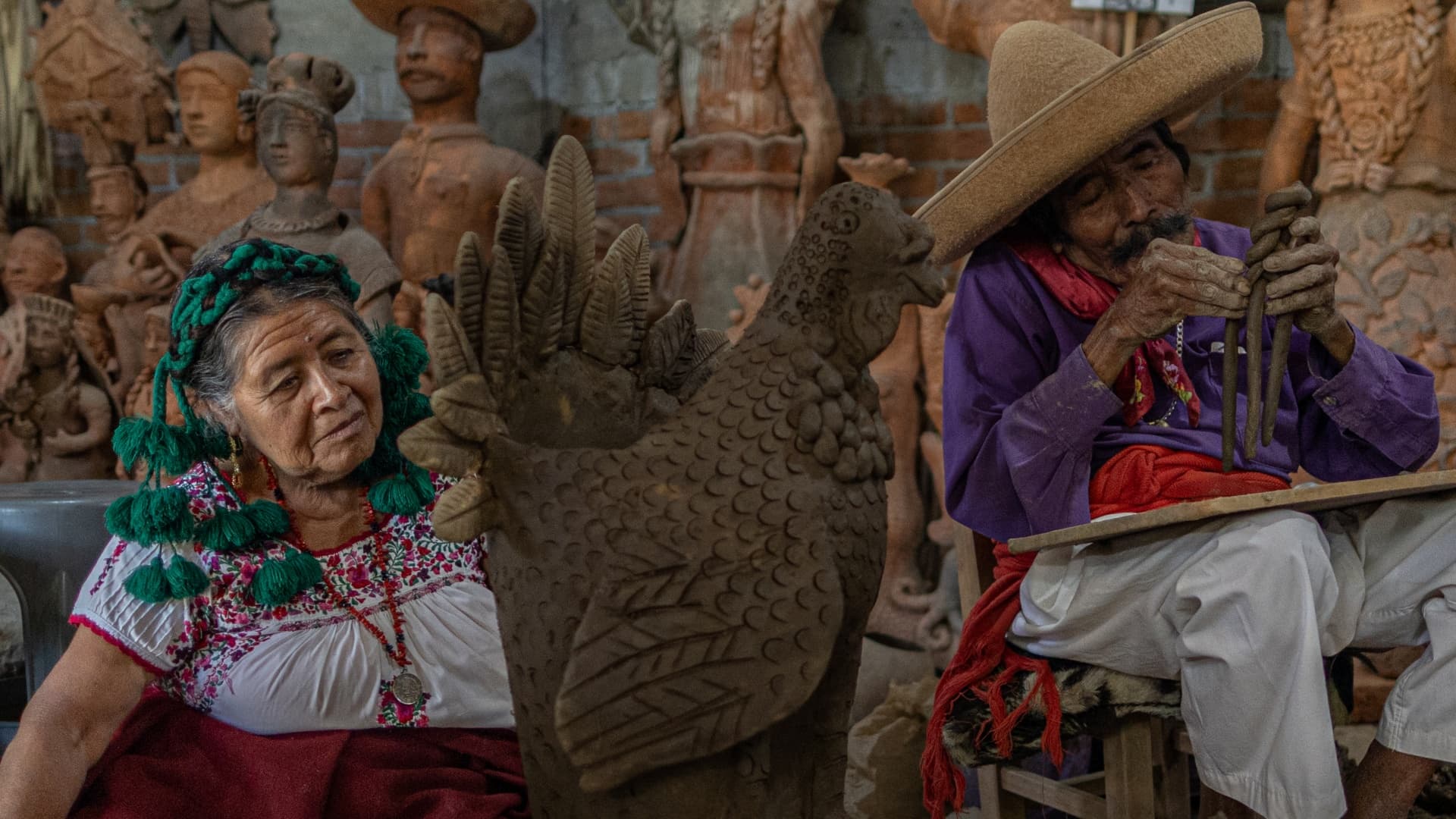 Jorge García, artesano de Oaxaca, y Teresita, su esposa