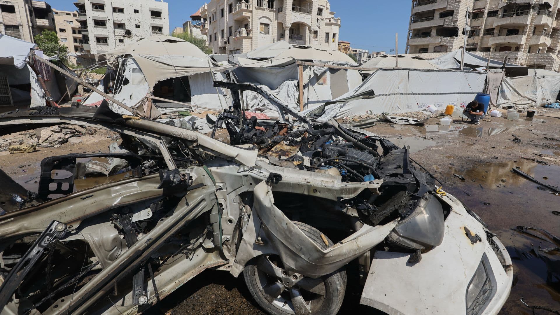 auto destruido por ataque israel en Gaza el 1 de septiembre 2026