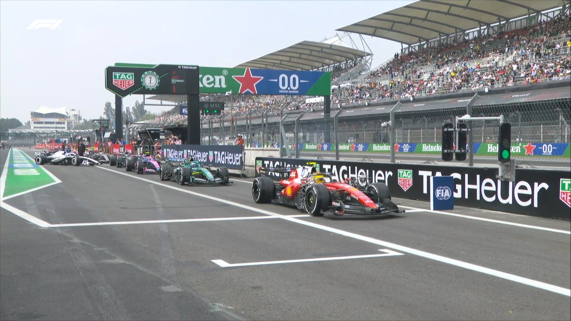 Aspecto de la FP1 en el Autódromo Hermanos Rodríguez, correspondiente al el Gran Premio de México 2026