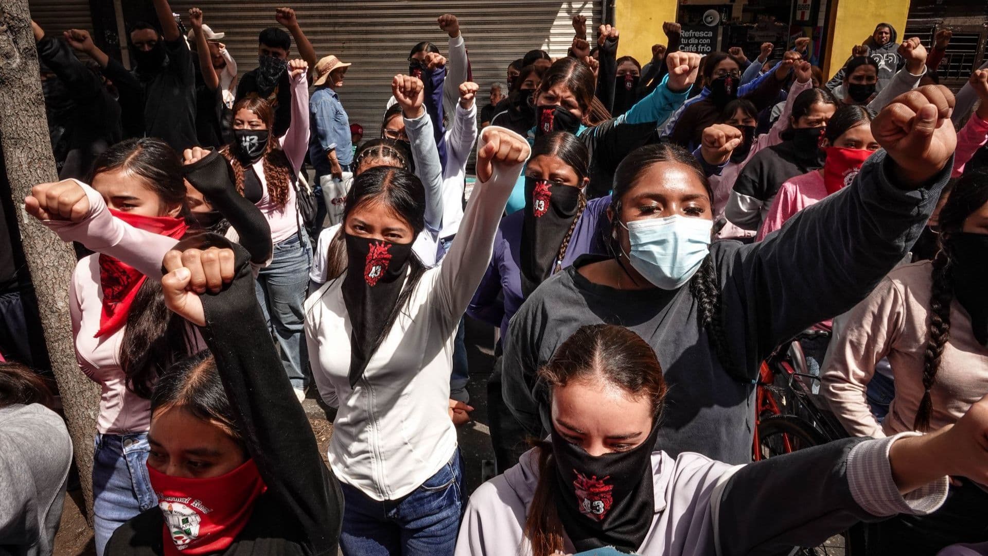 Protesta de estudiantes normalistas en la Ciudad de México