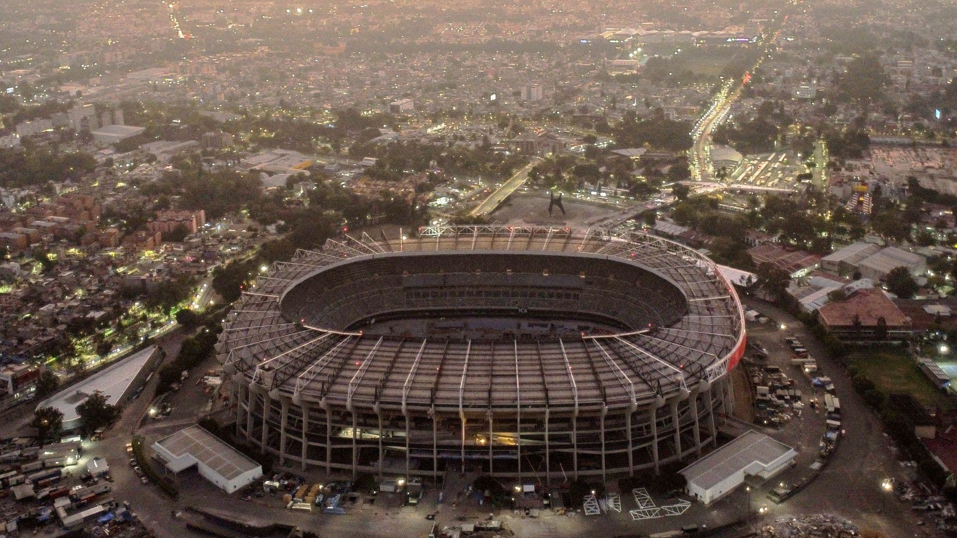 Vista aérea del Estadio Azteca