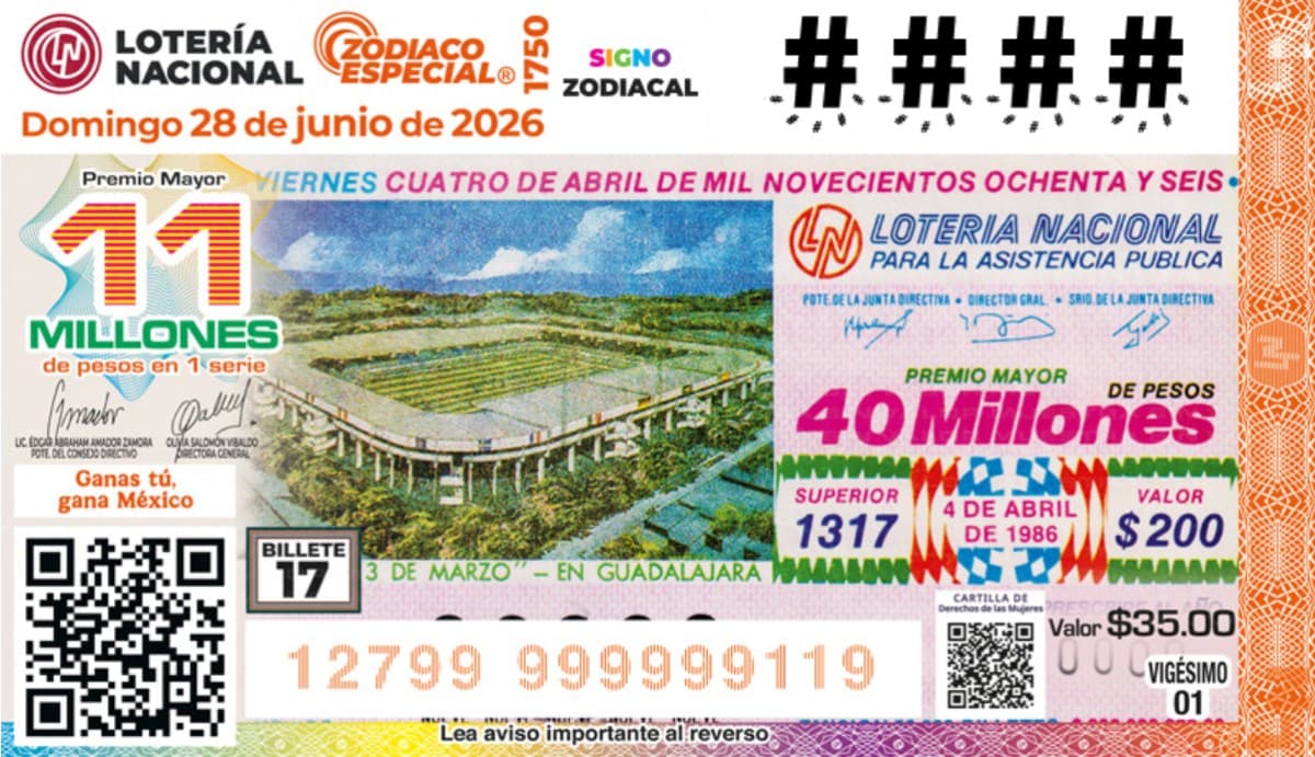 Sorteo Zodiaco Especial 1750 de Lotería Nacional