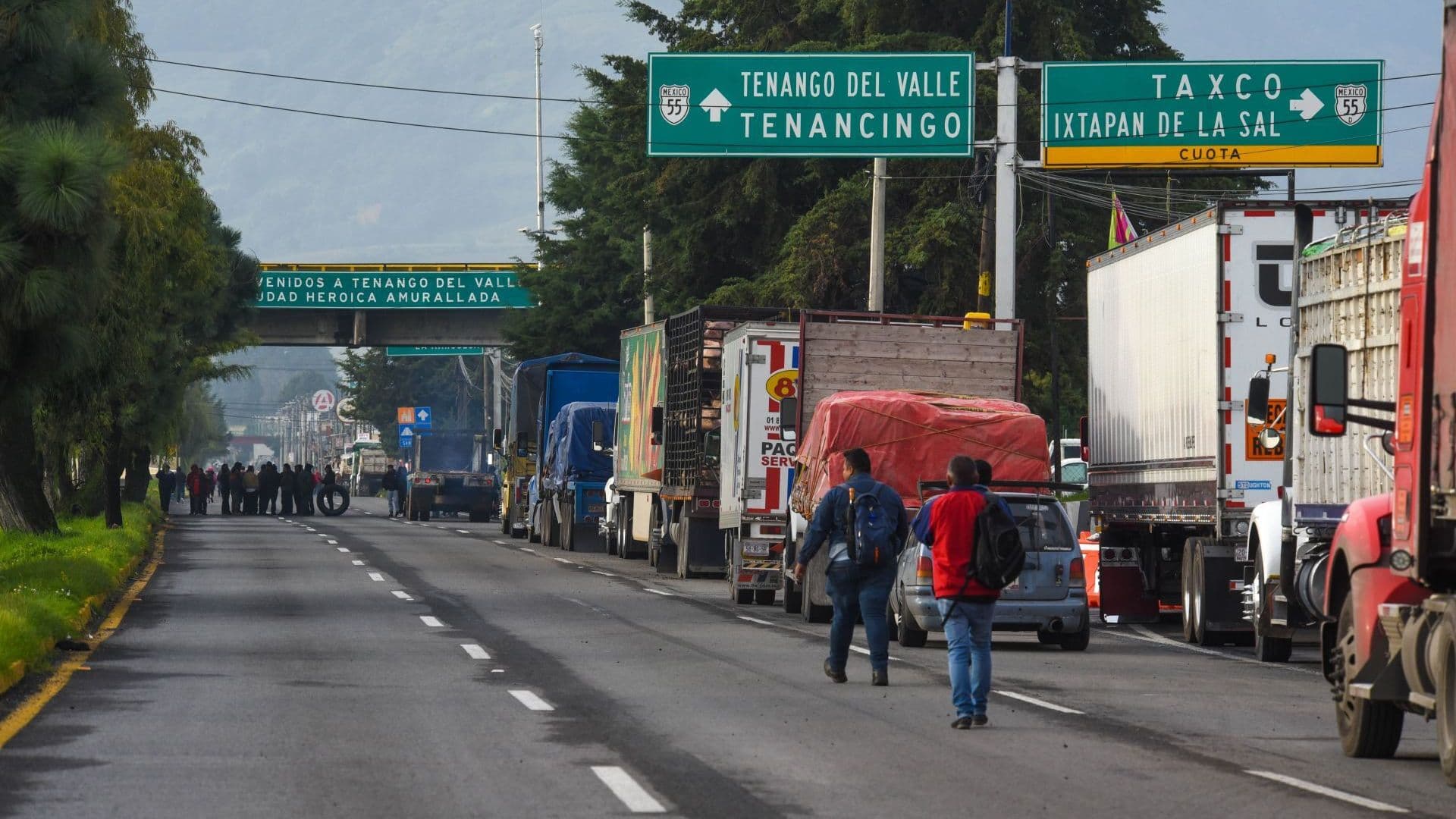 Bloqueo en carretera de Tenango del Valle, Estado de México