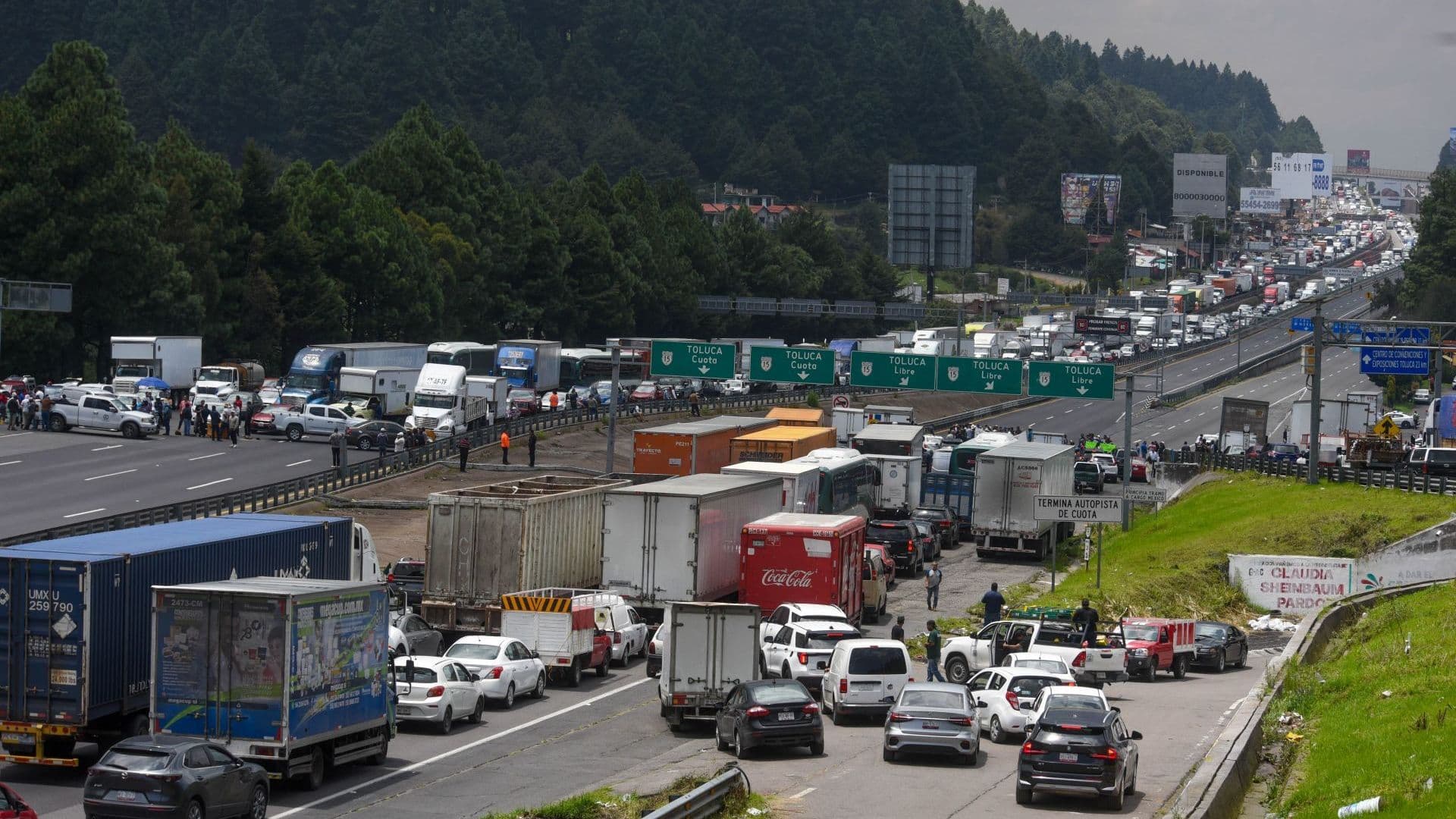 Bloqueo en la carretera México-Toluca