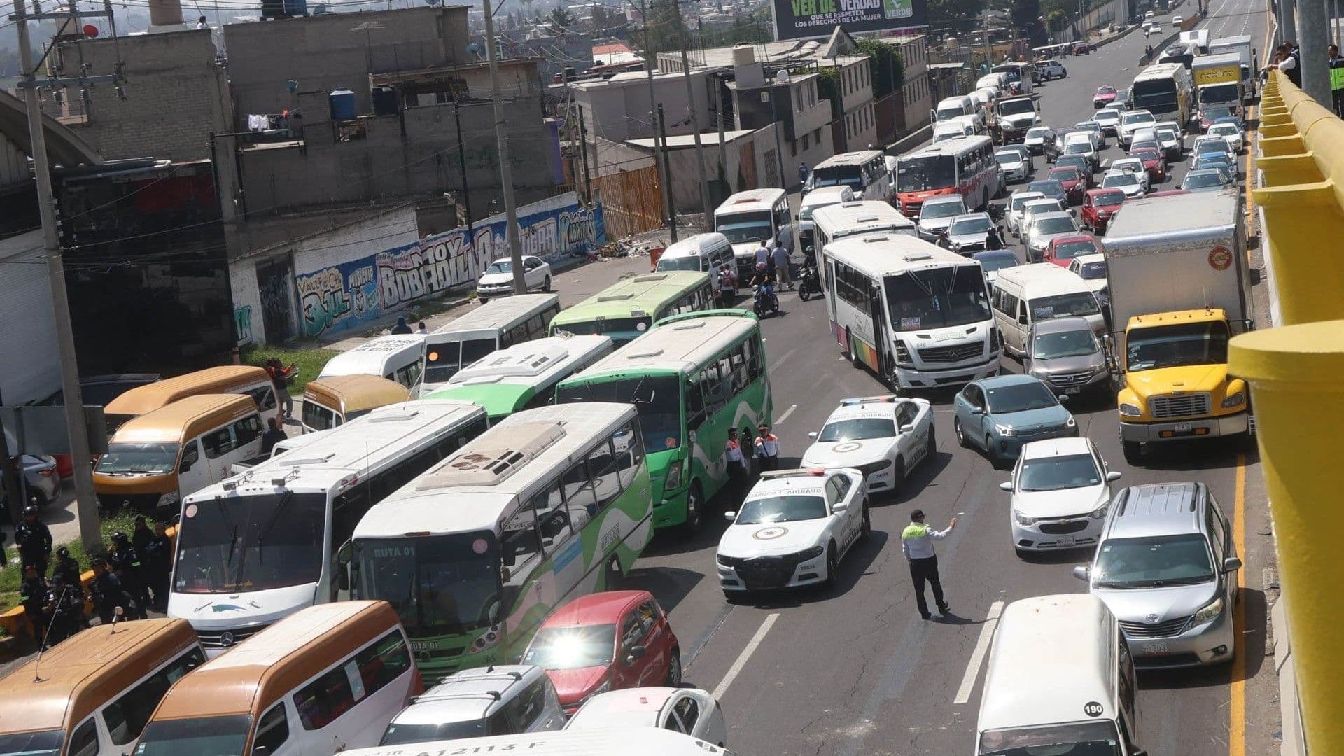 Bloqueo en la México-Puebla