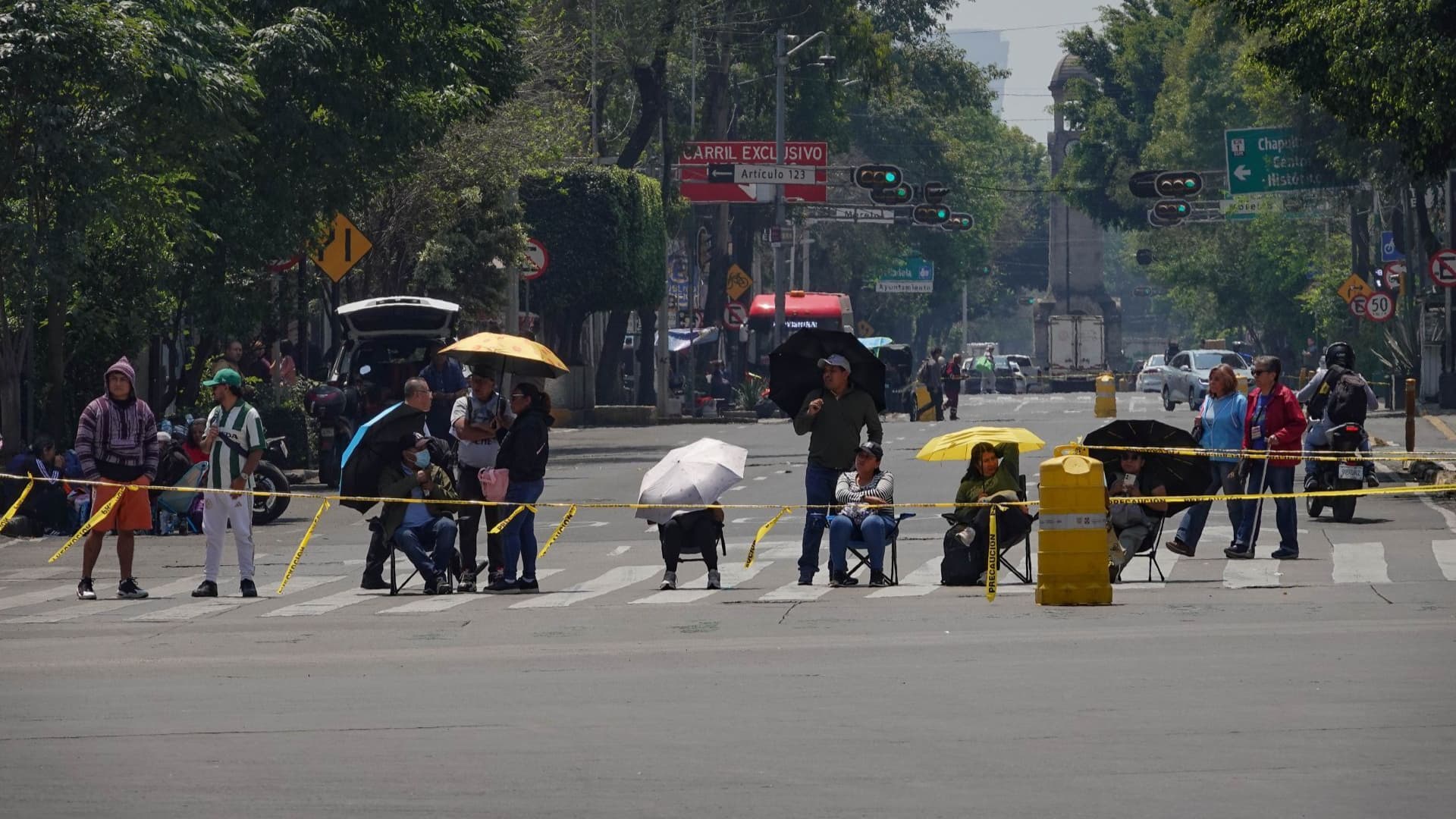Bloqueo en calles de la Ciudad de México.