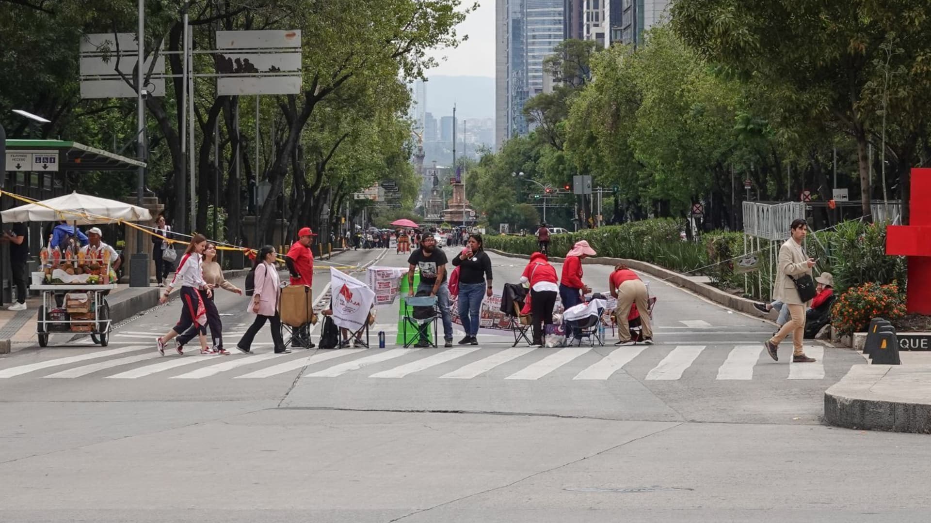 Bloqueo en Reforma en la Ciudad de México.