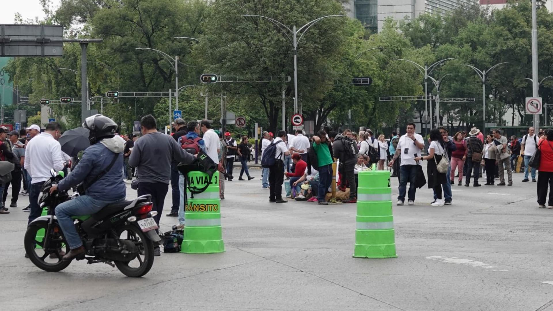 Bloqueo en Paseo de la Reforma, en la Ciudad de México.