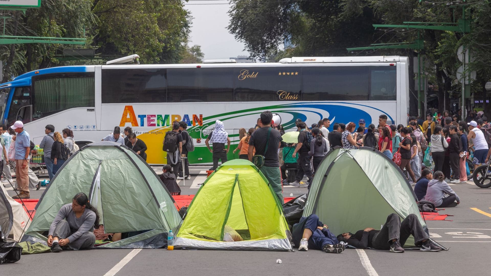 Bloqueo en Eje Central en la Ciudad de México.