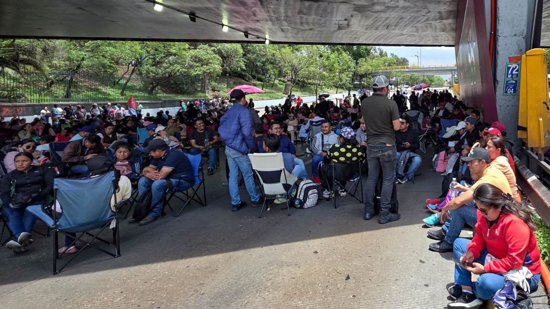Bloqueo en Circuito Interior en la Ciudad de México.