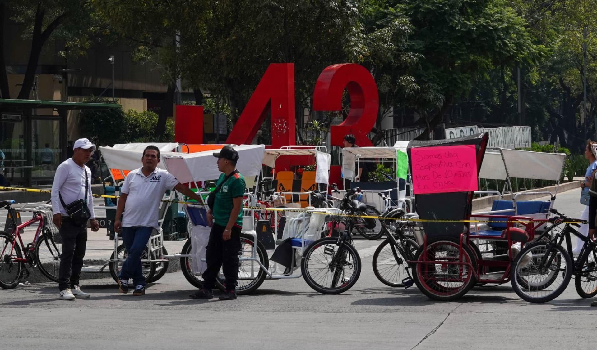 Bloqueo en Reforma en la Ciudad de México.