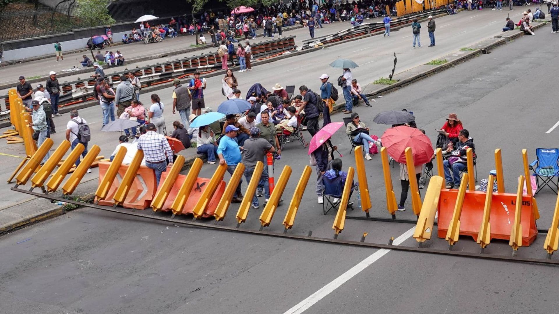 Bloqueo en Circuito Interior en la Ciudad de México.