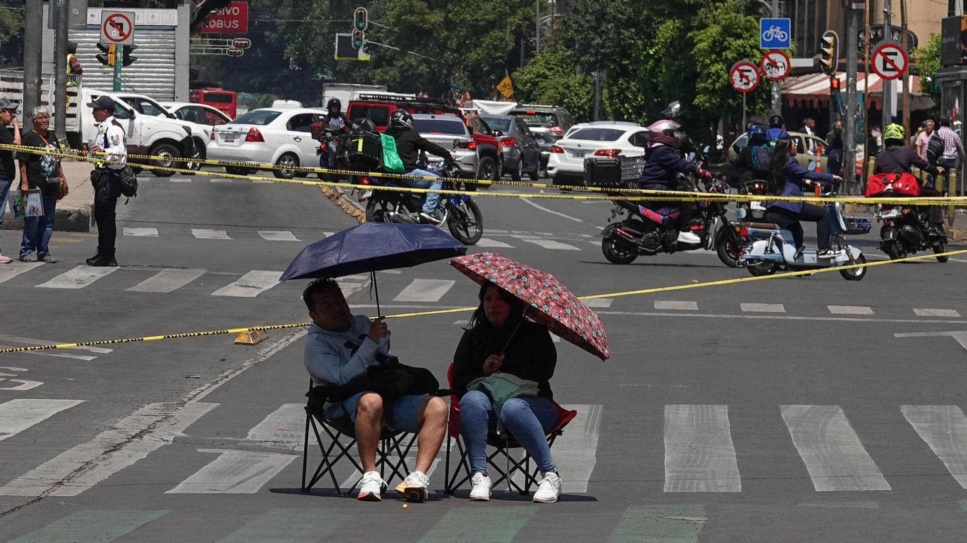 Bloqueo en calles de la Ciudad de México.