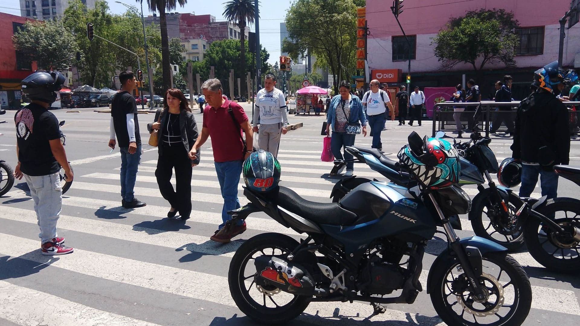 Bloqueo de motociclistas en Reforma