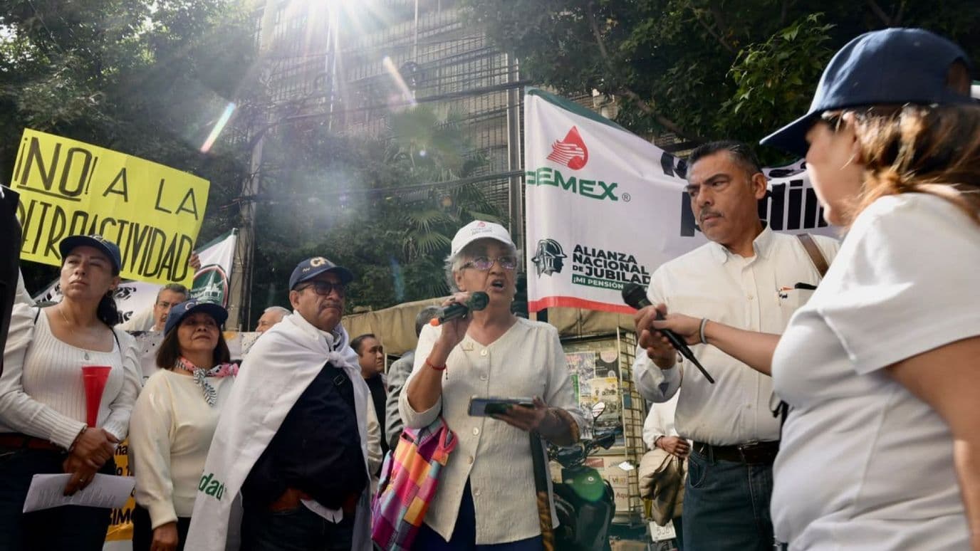Protesta de jubilados de Pemex