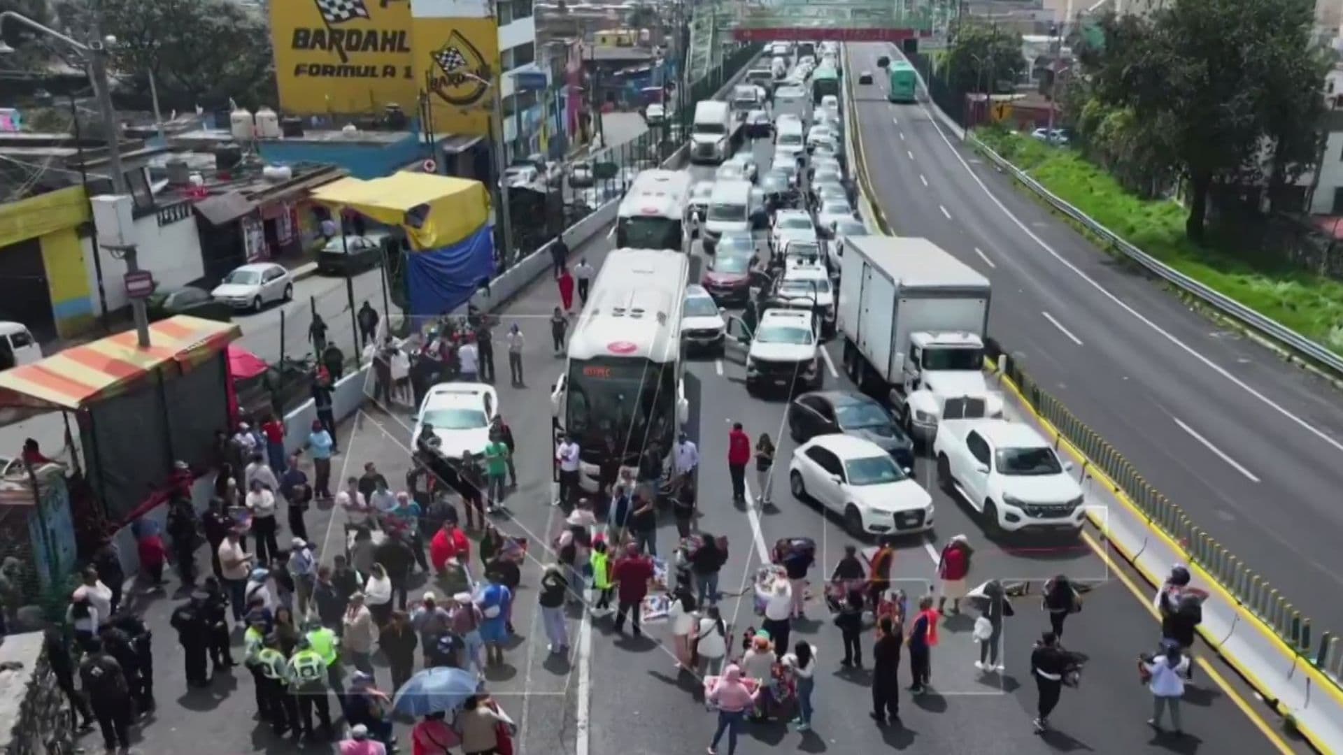 Bloqueo en la Autopista México-Cuernavaca