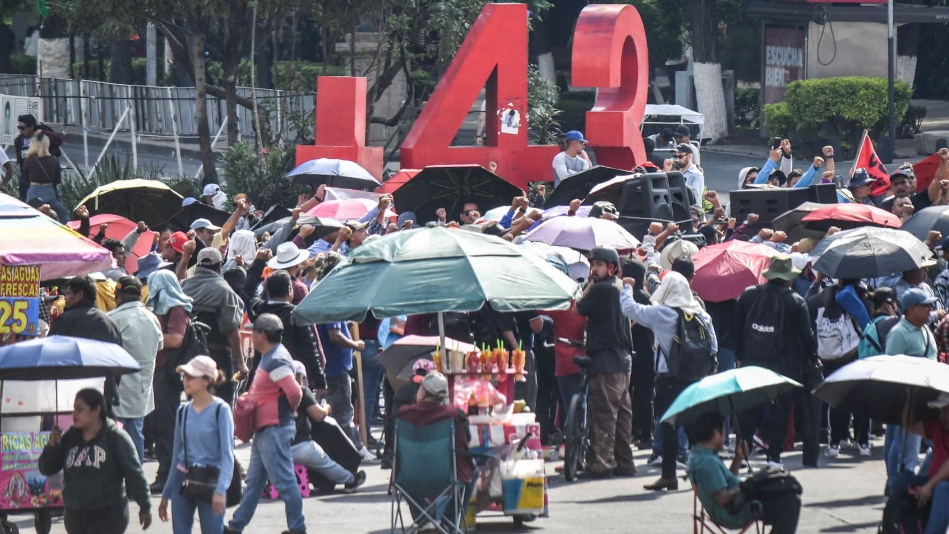 Bloqueo en Reforma en la Ciudad de México.