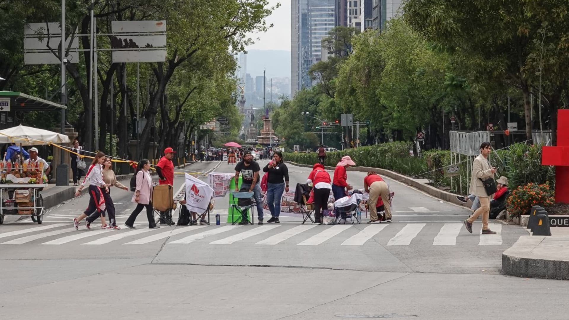 Bloqueo en Reforma en la Ciudad de México.