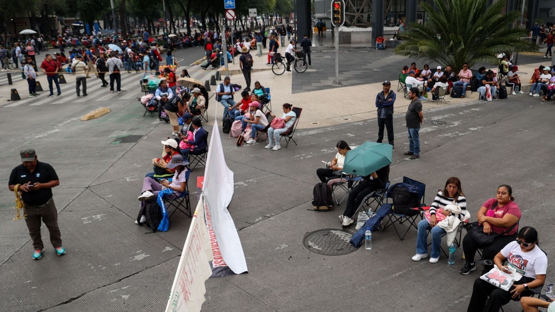Bloqueo en Reforma en la Ciudad de México.