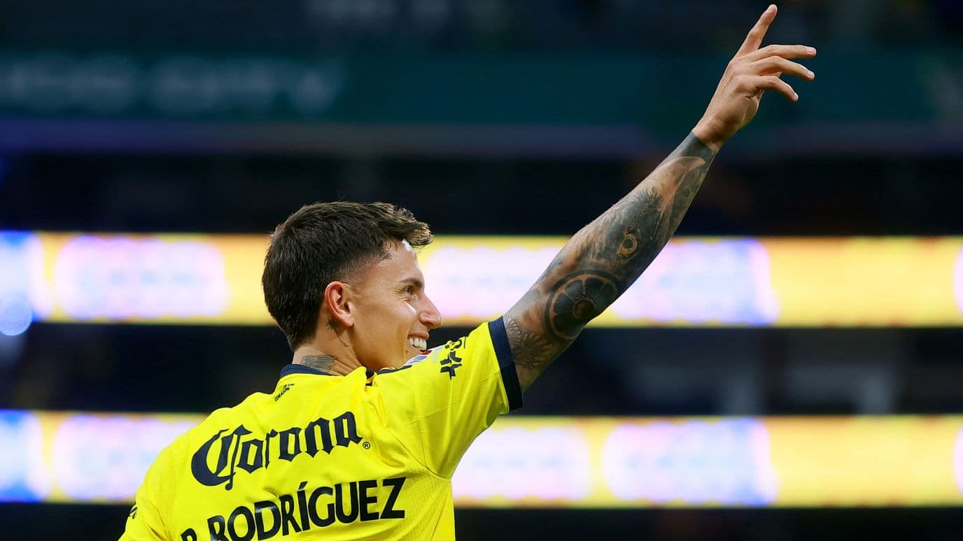 Brian Rodríguez, jugador del Club América, en un partido de Liga MX