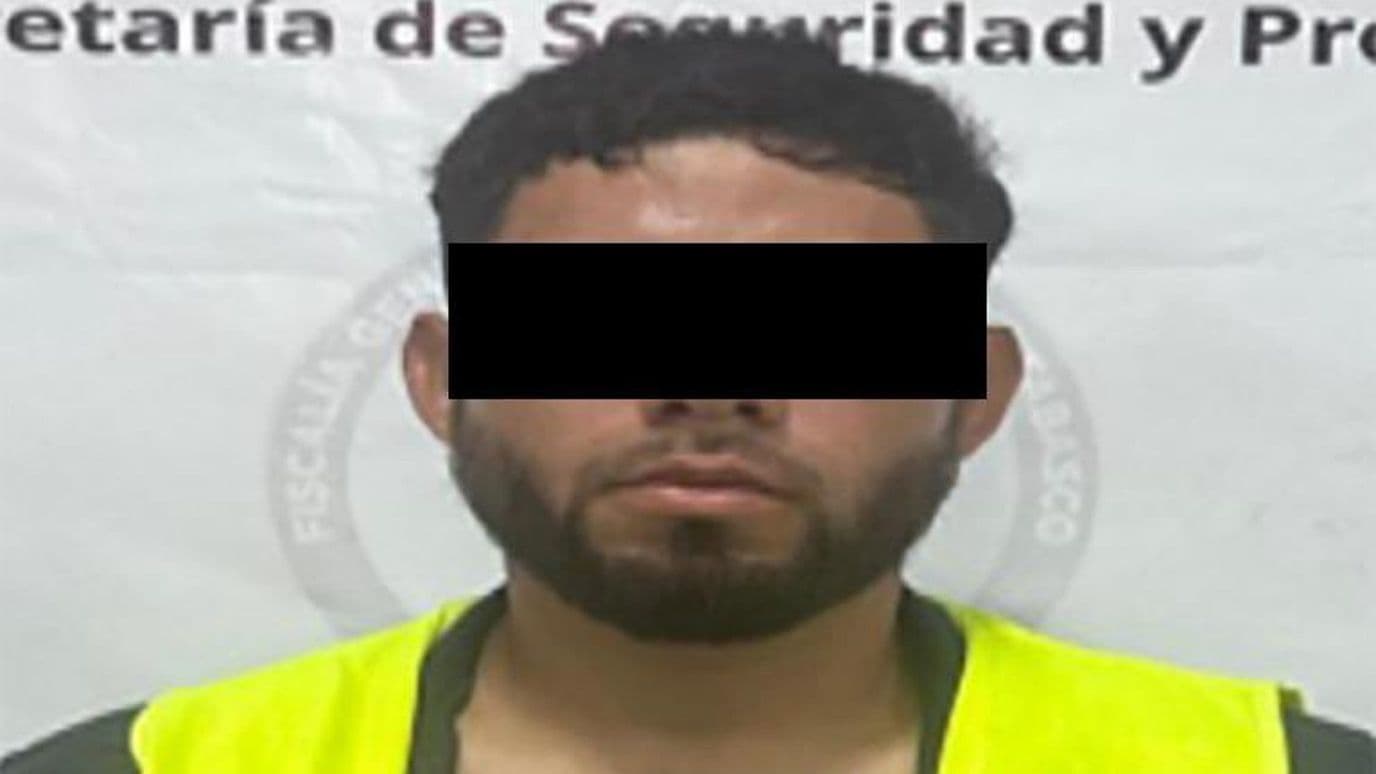Óscar Ariel ‘N’, alias El Cabra, detenido en Villahermosa. Foto: @OHarfuch