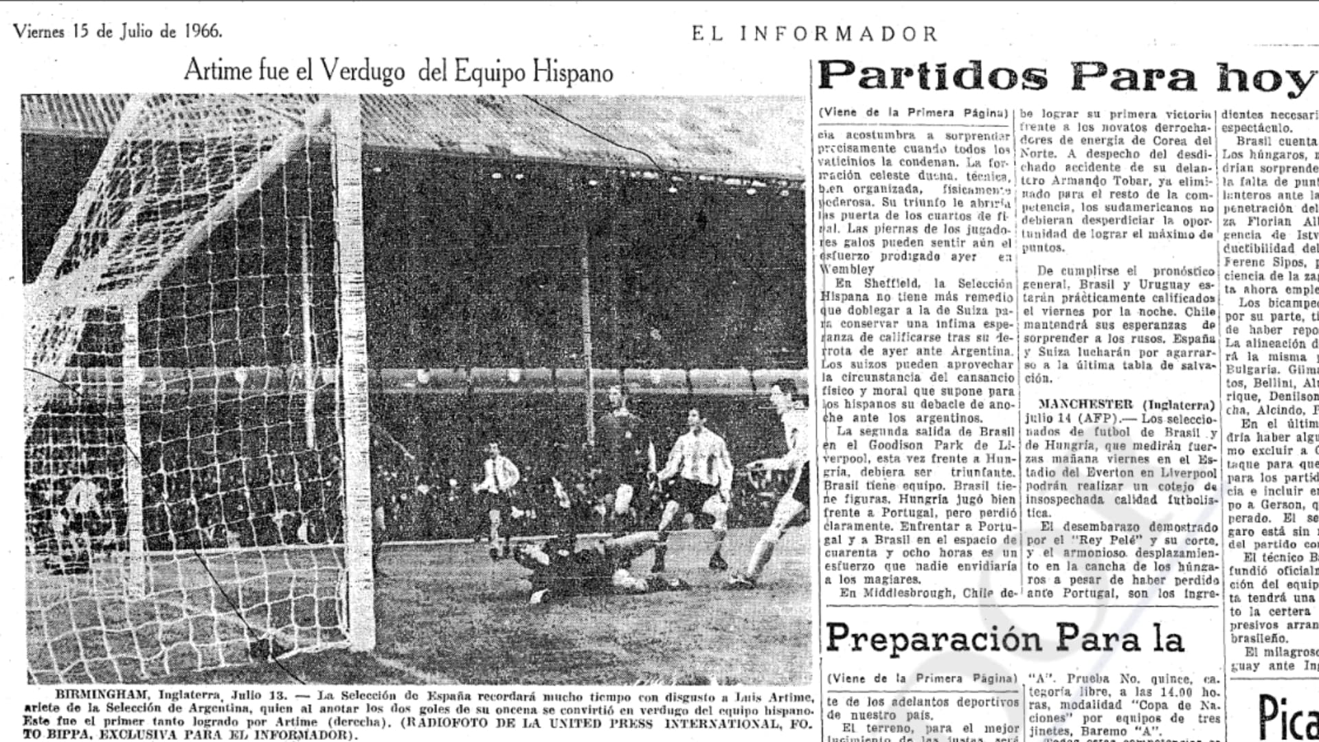 Imagen del partido Argentina vs. España, publicada en el diario El Informador