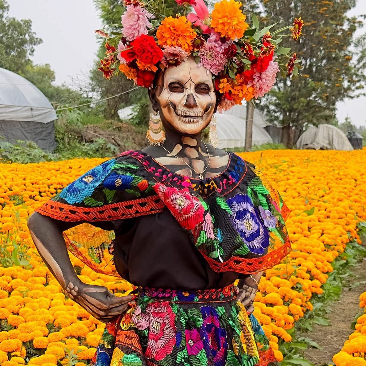 Maquillaje de Catrina Colores y Flores