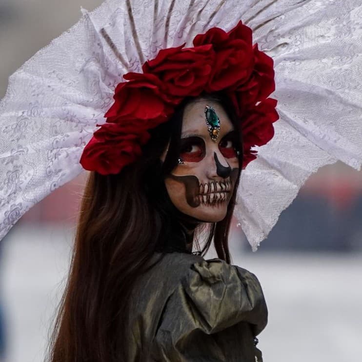 Maquillaje de Catrina Rojo
