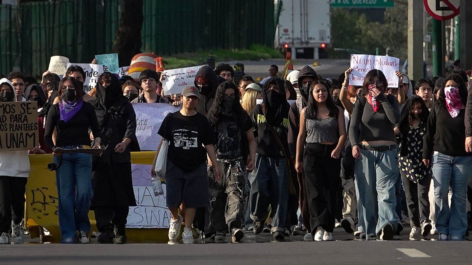 Bloqueo de alumnos de la UNAM en la CDMX el 23 de septiembre 2025. Foto: Cuartoscuro | Archivo