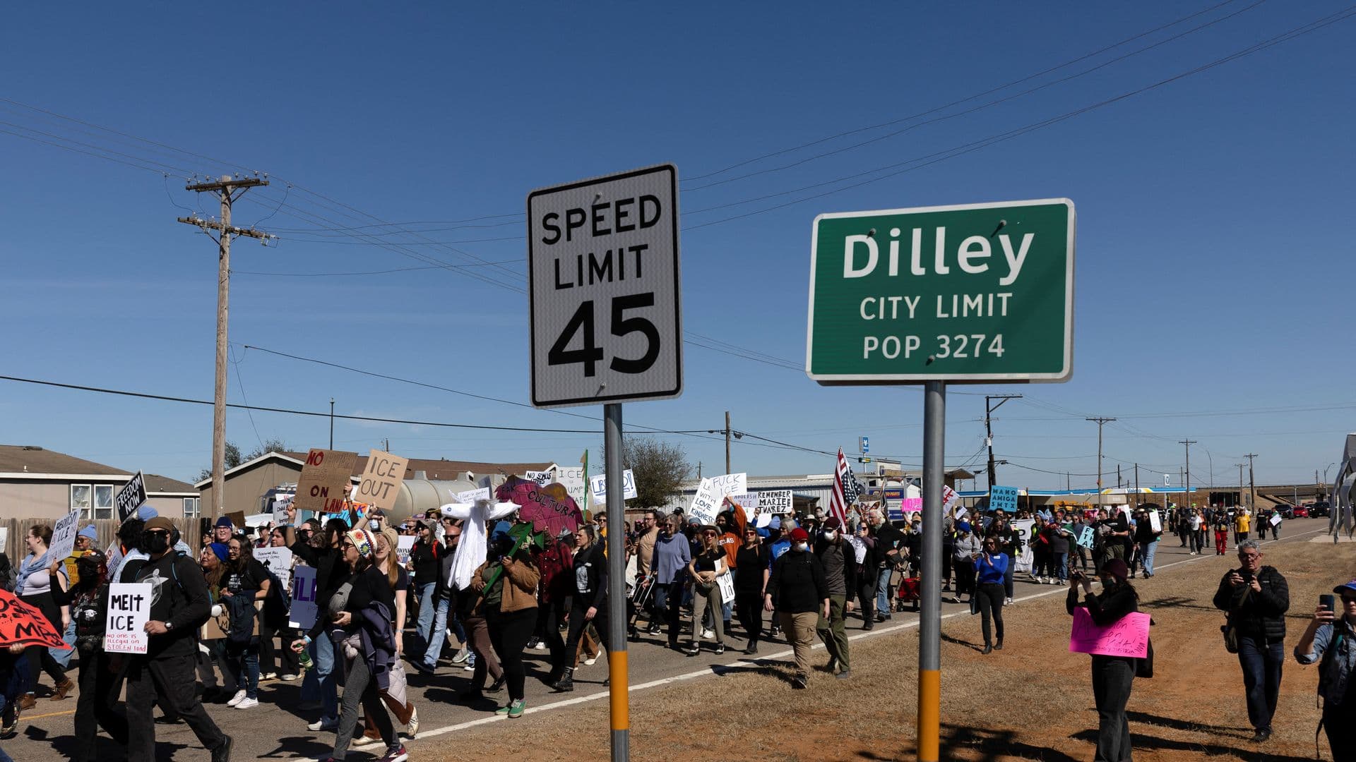 Protestas en el centro de detención Dilley, en Texas