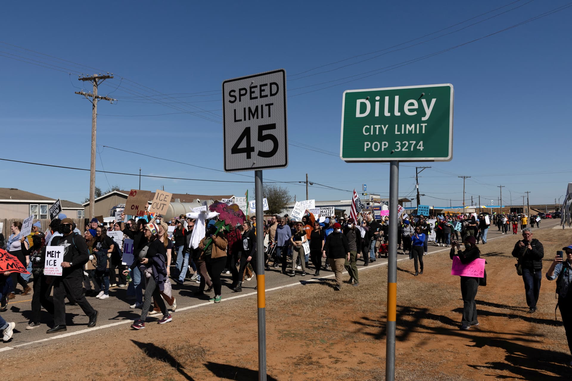Protestas en el centro de detención Dilley, en Texas