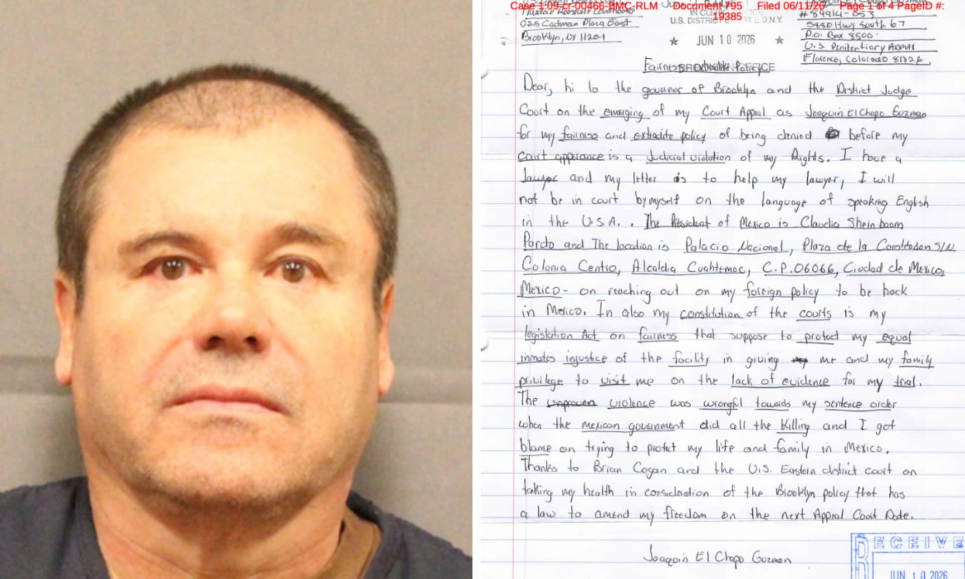 "El Chapo" Guzmán Escribe 2 Cartas Más desde Prisión ¿Qué Dice a Sheinbaum?