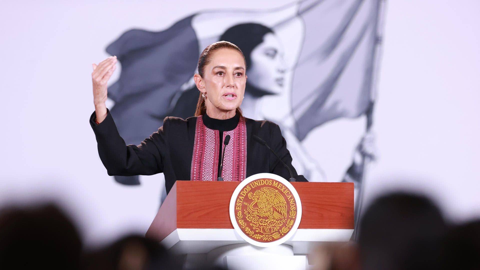 Claudia Sheinbaum, presidenta de México, en la conferencia mañanera