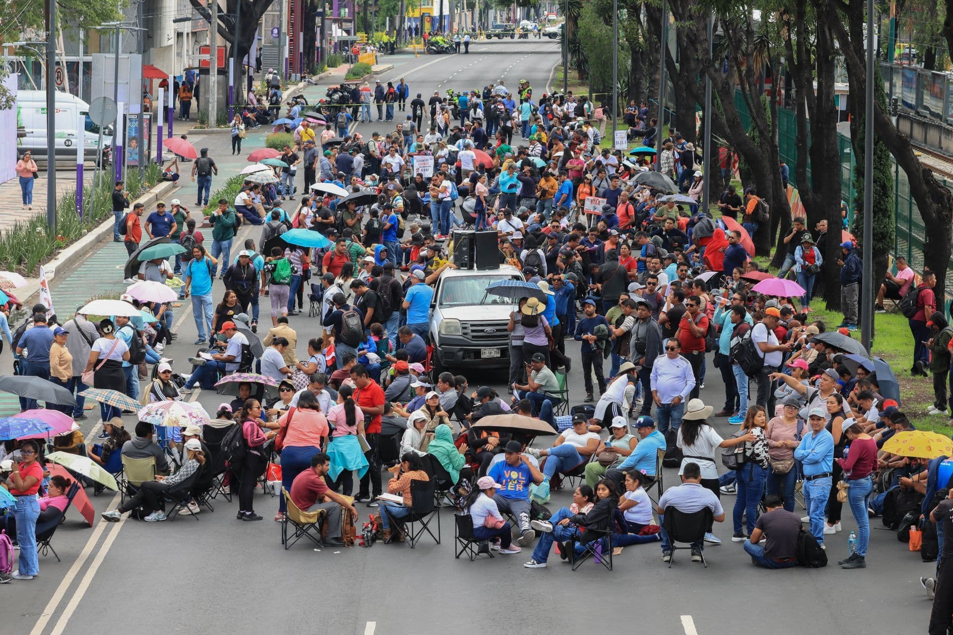 Protesta de la CNTE en Calzada de Tlalpan, CDMX