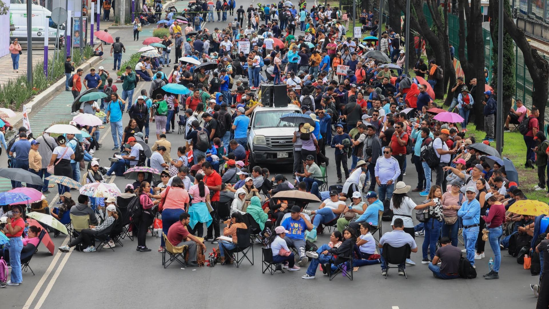 Marcha de la CNTE en la Ciudad de México