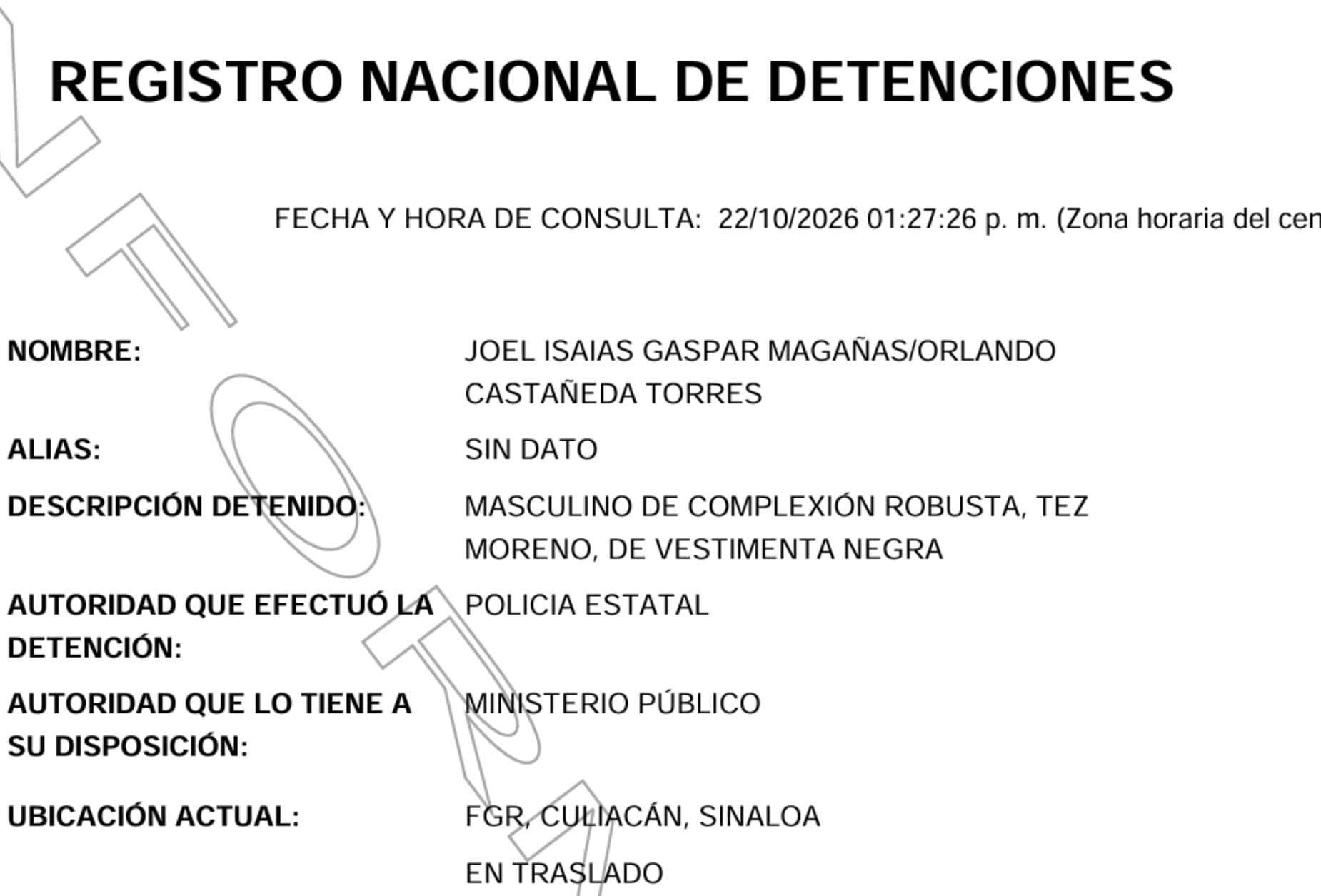 Detención de Coco Ranas