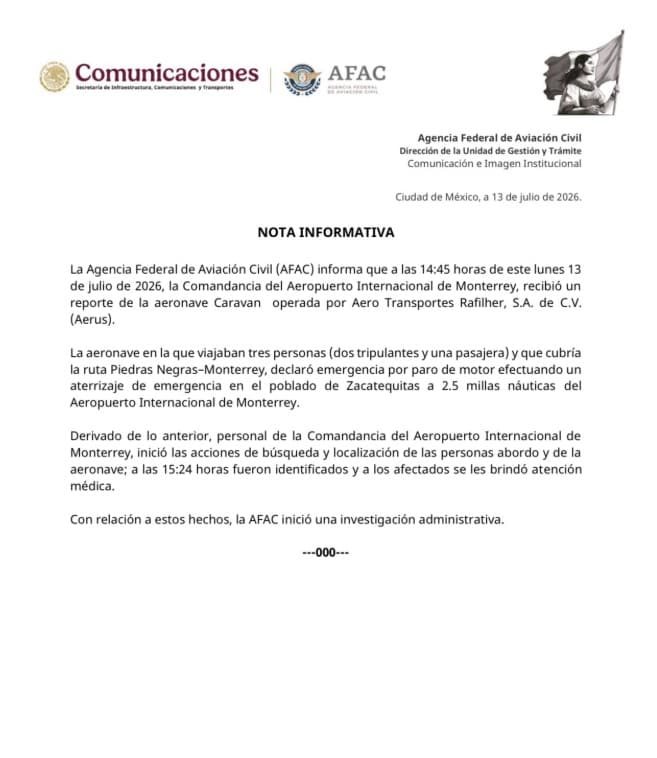 ¿Quiénes son los Sobrevivientes a Accidente de Avioneta Aerus en Pesquería?