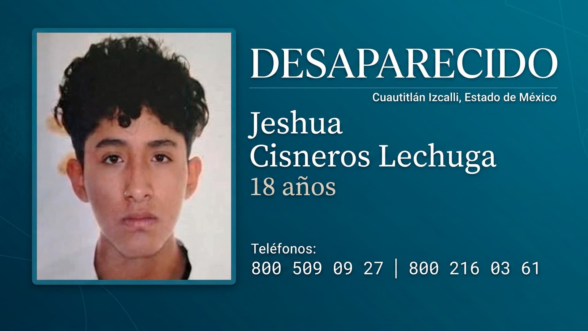 Sin Rastros de Jeshua: Familia Acusa Falta de Videos Luego de 7 Meses de Búsqueda