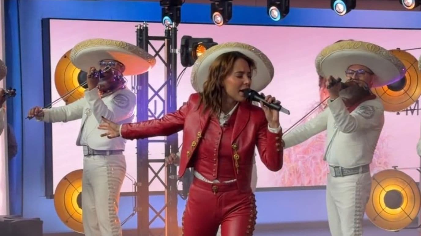 Majo Aguilar durante presentación en Despierta