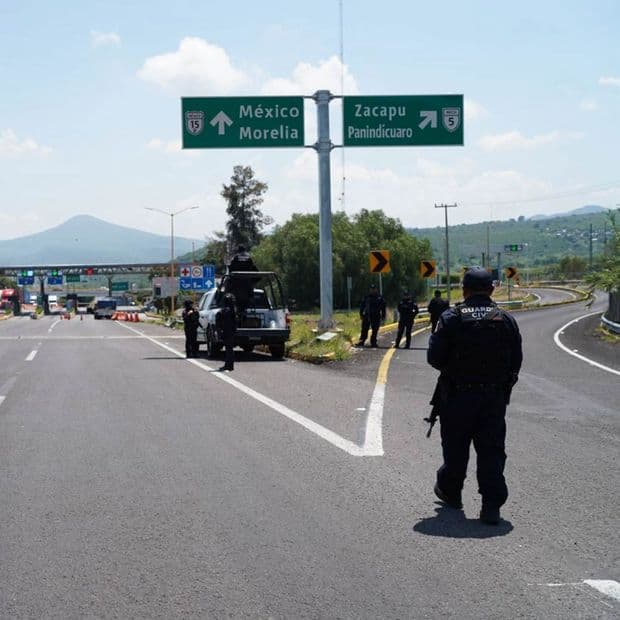 Despliegue de elementos de la Guardia Civil en Michoacán.