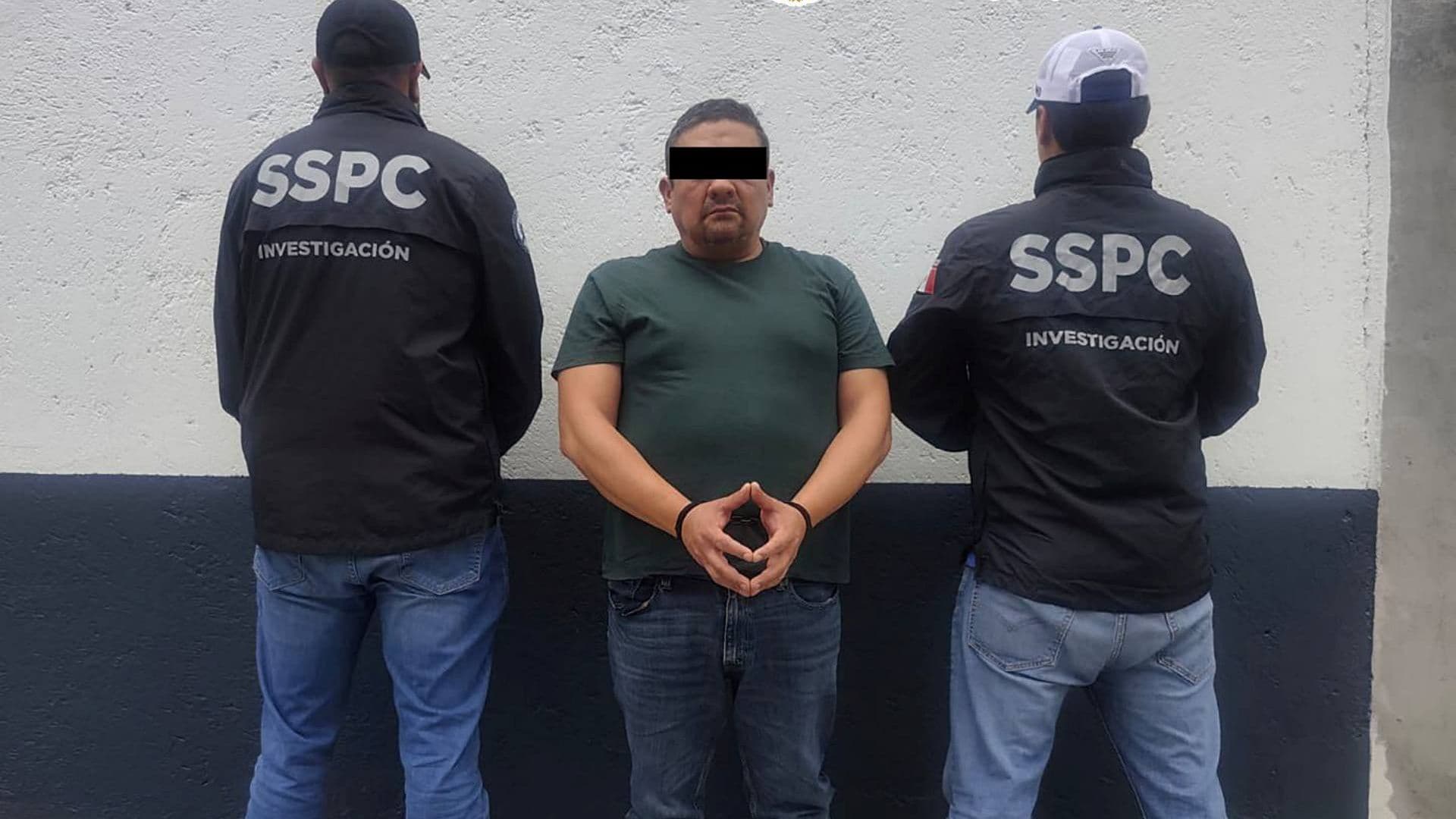 Homero “N”, alias 'La Tripa', detenido en San Pedro Cholula, Puebla. Foto: X @GabSeguridadMX