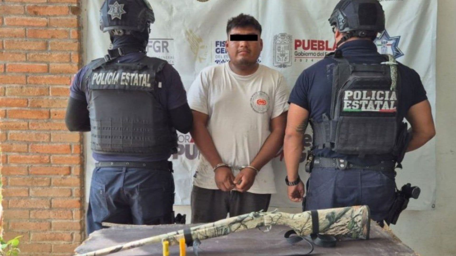 Jorge 'N' detenido por portar una escopeta sin licencia en Acatlán de Osorio.