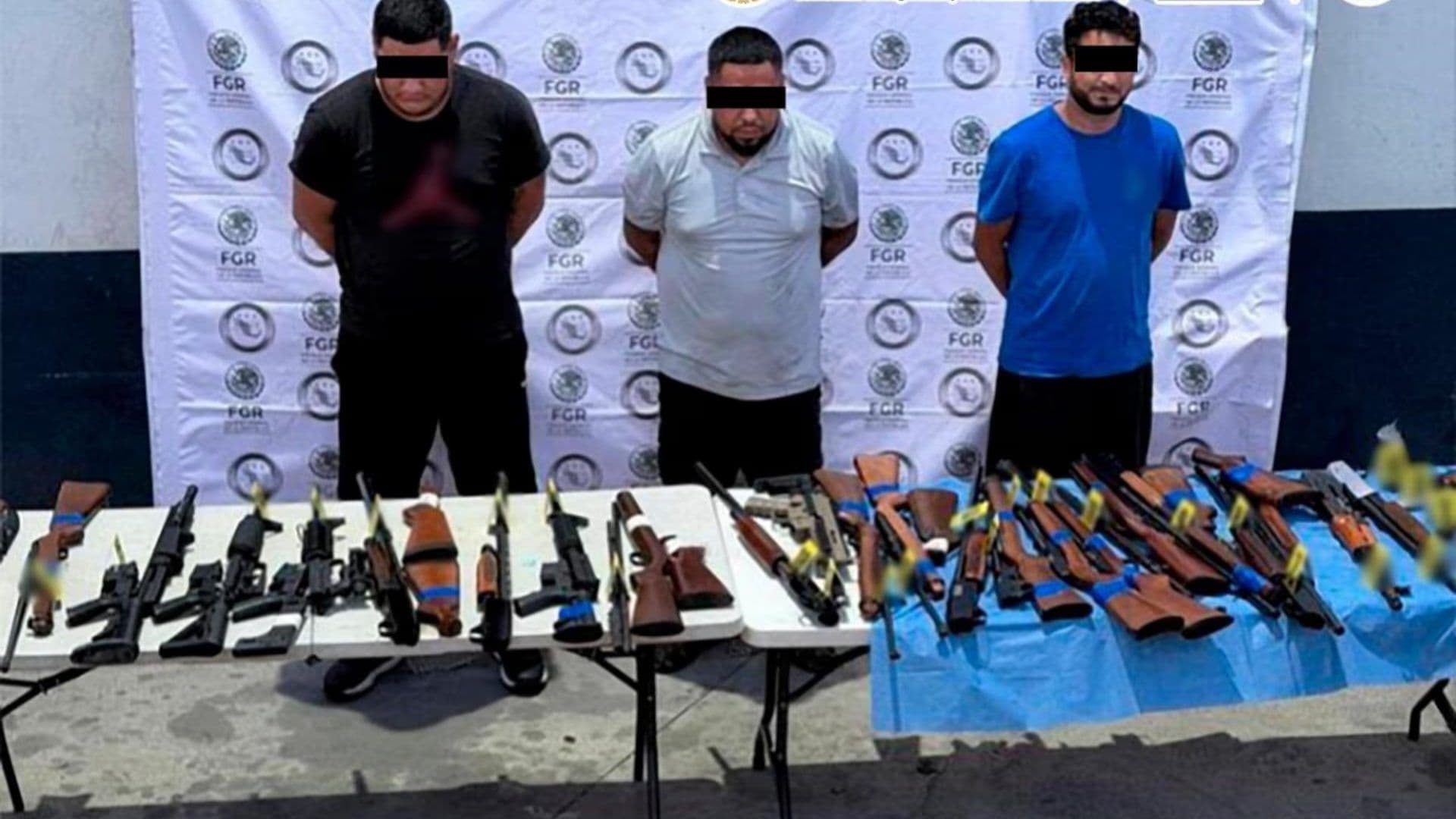 Detenidos por la FGR con arsenal de EUA en Nuevo León