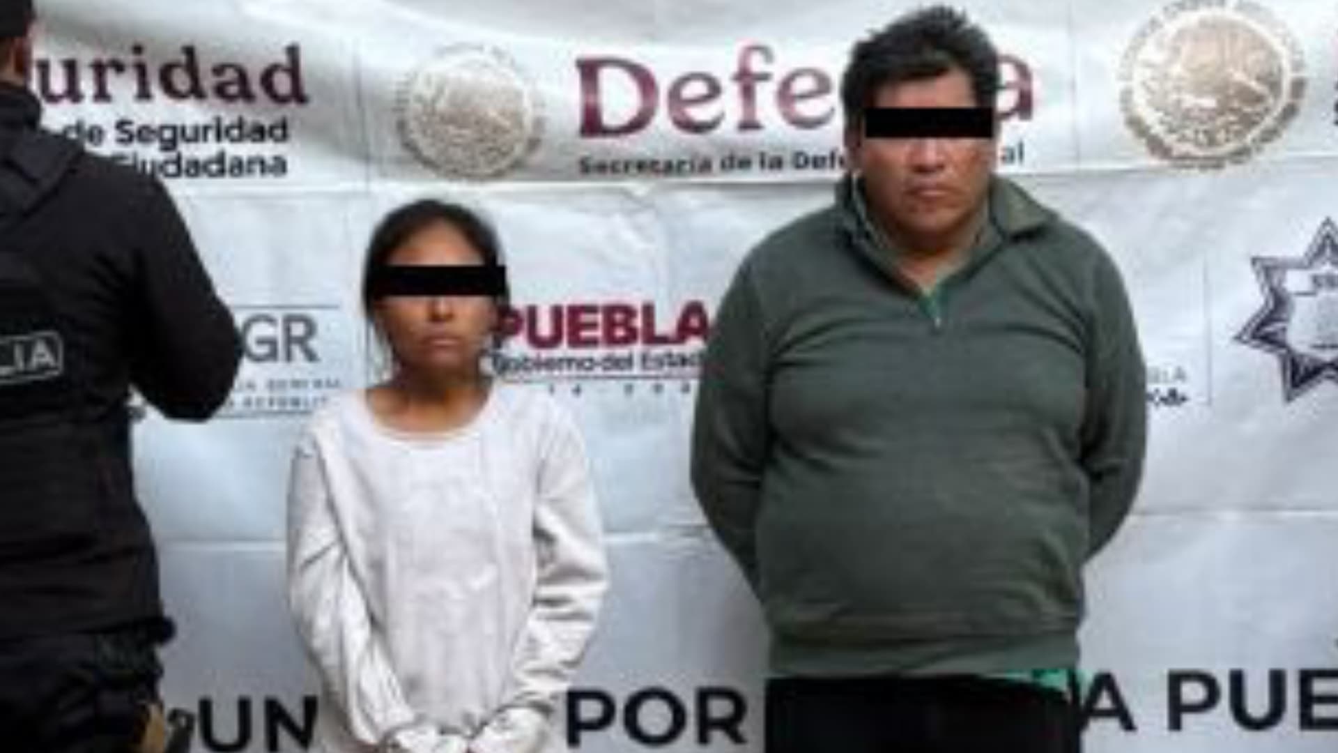 Rocio y Jesús Alejandro "N" detenidos tras cateos en San José Chiapa, Puebla