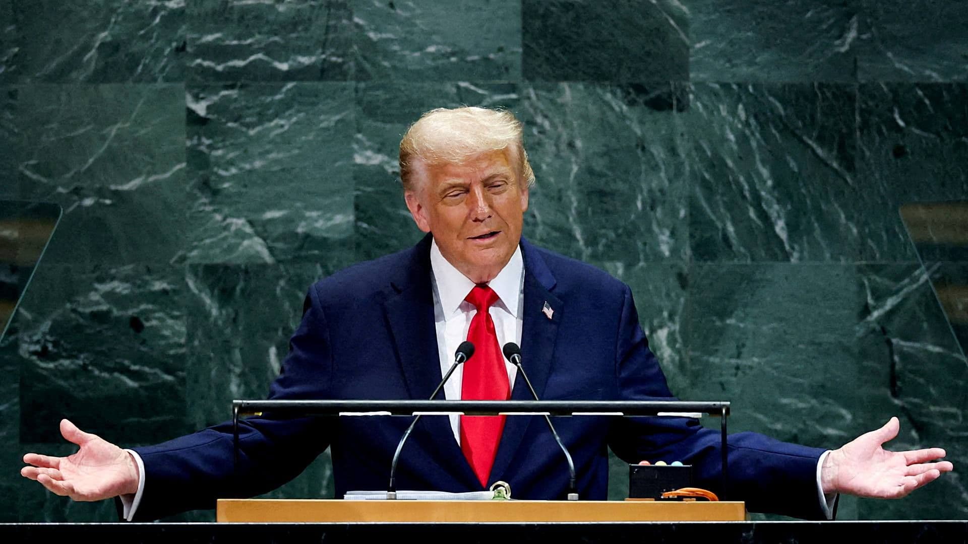 Donald Trump durante asamblea de la ONU en Nueva York, en septiembre 2025. Foto: Reuters | Archivo