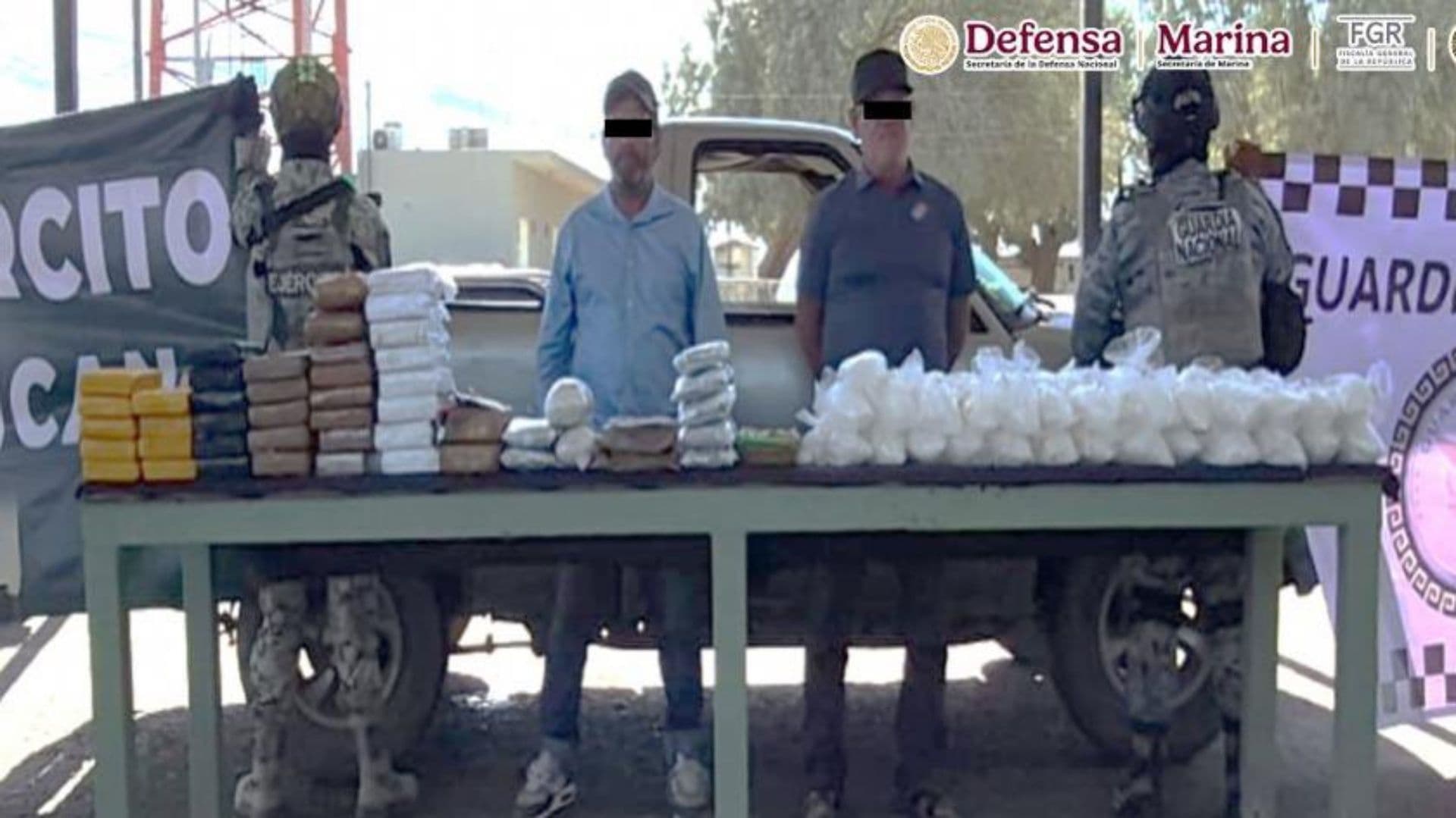Detenidos por aseguramiento de droga en Sonora y Baja California