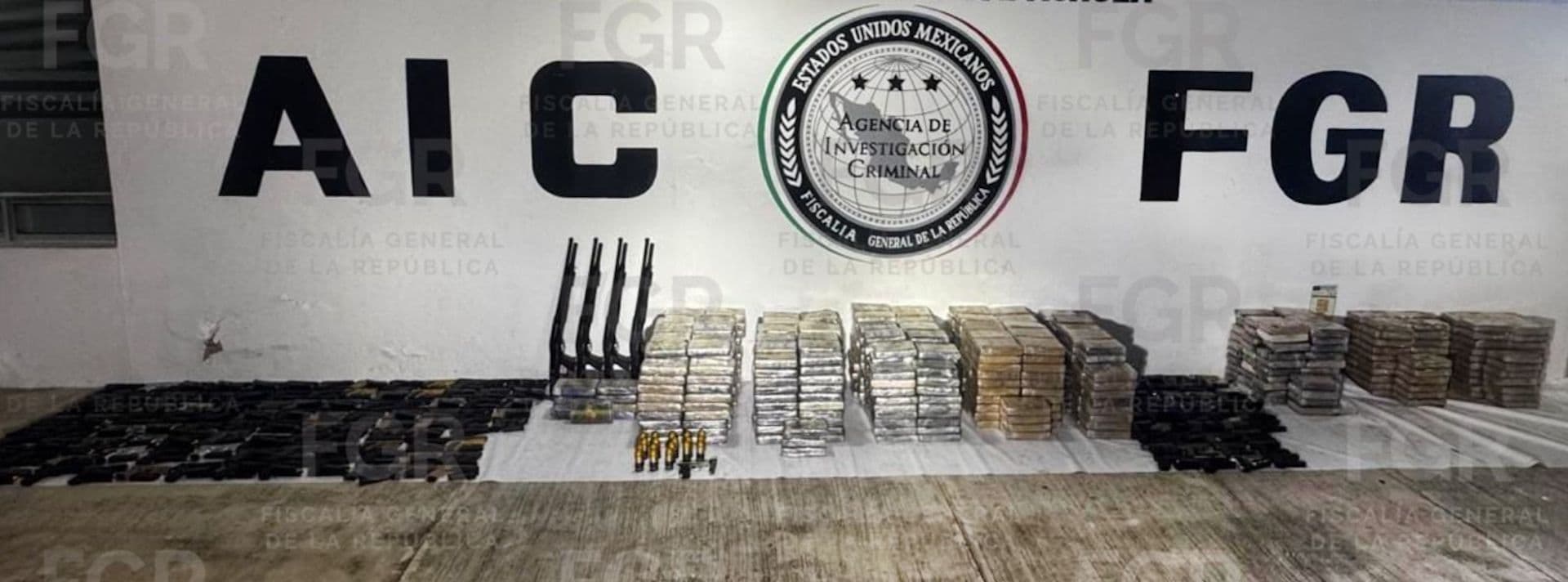 Drogas y armas incautadas en Chiapas