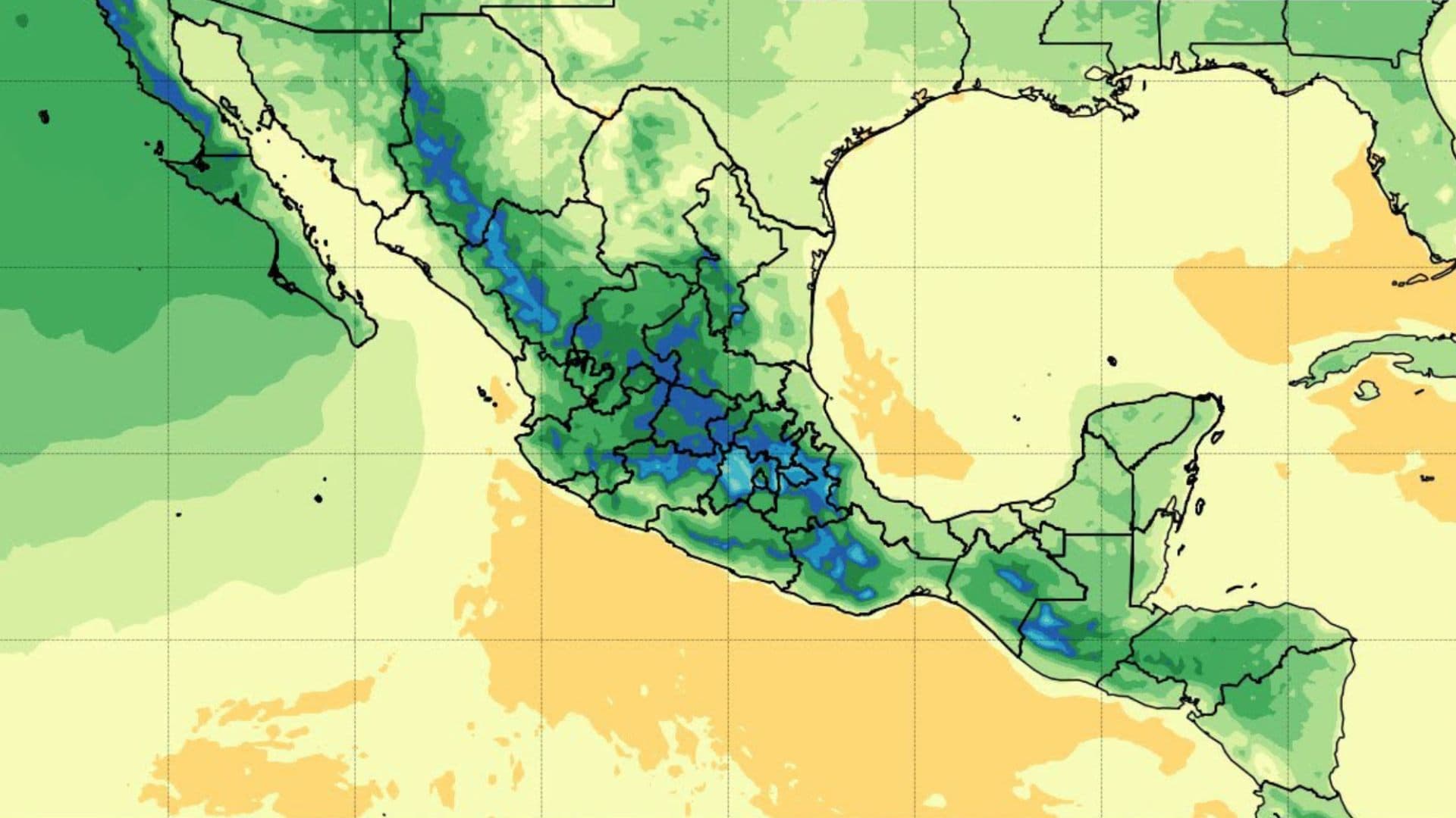 Mapa de Veracruz por pronostico de temporal lluvioso